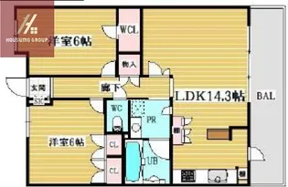 ネバーランド玉造【1202号室】の間取り