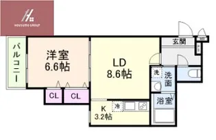 コウジィコート野崎【1階】の間取り