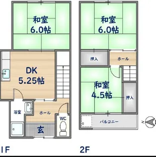 大阪府東大阪市中石切町4丁目【一戸建】の間取り