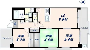 グランシエルドゥ【601号室】の間取り