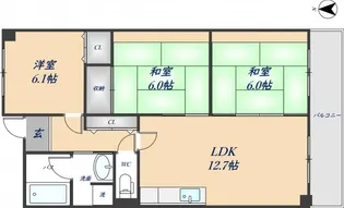 AuroraCorut大東【6階】の間取り