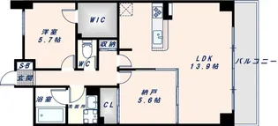 レジディア玉造【11階】の間取り