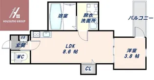 大阪府東大阪市小若江3丁目【アパート】の間取り