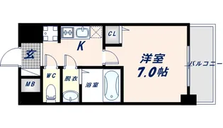 グランパシフィック新今里Ⅱ【8階】の間取り