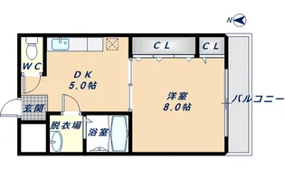 ドミール新深江【201号室】の間取り
