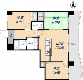プランドール中川【515号室】の間取り