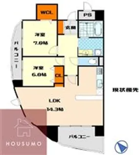 トリニティ北川口【10階】の間取り