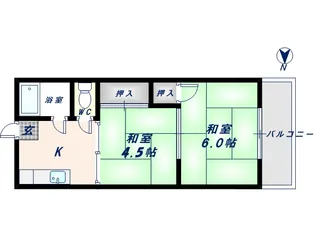 ロイヤルハイツ八戸ノ里【112号室】の間取り