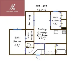 KOGI Residence 花園本町【101号室】の間取り