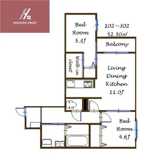 KOGI Residence 花園本町【102号室】の間取り