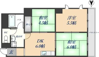 グラシア南津の辺【201号室】の間取り