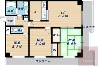 センチュリー上山手【208号室】の間取り
