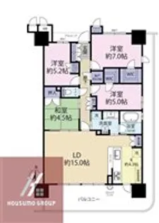 リバーガーデン千里中央あかり絵のみちC棟【19階】の間取り