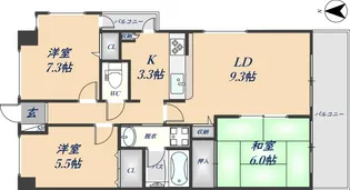 ロータリー新石切【101号室】の間取り