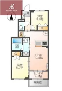リヴォラルコート若江【106号室】の間取り