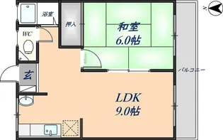 瓢マンション【204号室】の間取り