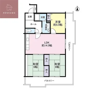エステート南平野【5階】の間取り