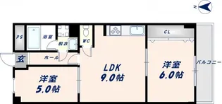 シャトー寿楽【8階】の間取り