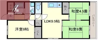 瓜破パークヴィラ【302号室】の間取り