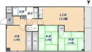 コートヴィレッジ清水【306号室】の間取り