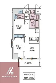 スプランディッドⅨ【801号室】の間取り