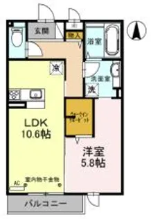 セントラルコート高井田【305号室】の間取り