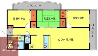 ボヌール千里中央弐番館【208号室】の間取り