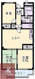 フローレンス緑地【302号室】の間取り