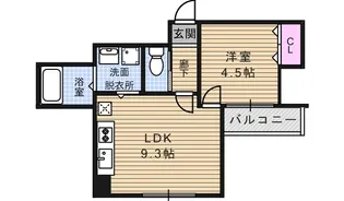 リバーライズ上本町【3階】の間取り