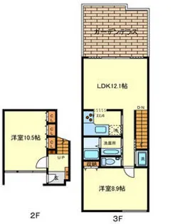 ゼファーヒル【102号室】の間取り