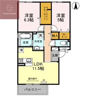 プロスぺリテ【106号室】の間取り