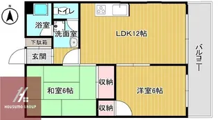 グリーンパークハイツ【6階】の間取り