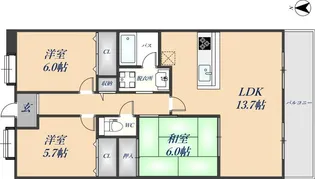 乙菊【3階】の間取り