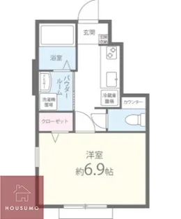 studio noir(スタジオ ノアール)【106号室】の間取り