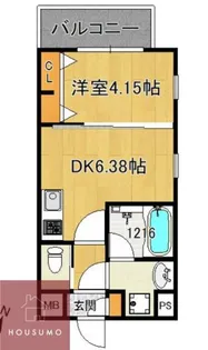 ガレリア南豊中【208号室】の間取り