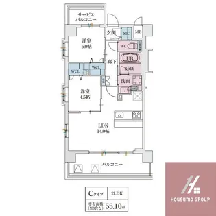 スプランディッド天王寺SOUTH【5階】の間取り