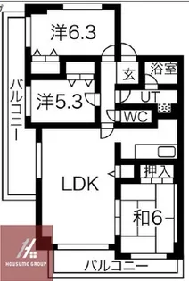 トレ・ビバース上山手公園I【706号室】の間取り