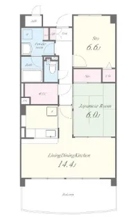 エバーグレイス【203号室】の間取り
