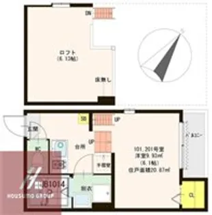 ハーモニーテラス寿町【2階】の間取り