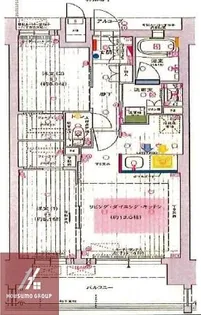 グランアッシュ江坂【6号室】の間取り