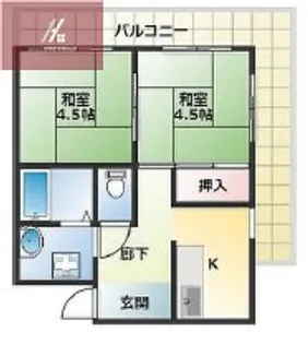 コーポイソダ【205号室】の間取り