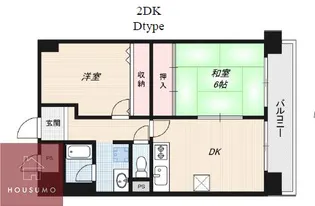 阪急曽根ユーリプラザⅡ【311号室】の間取り