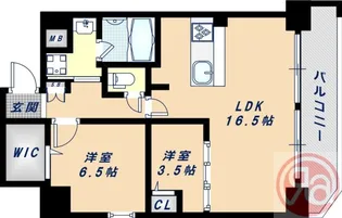 ベルンガーデン上本町【8階】の間取り
