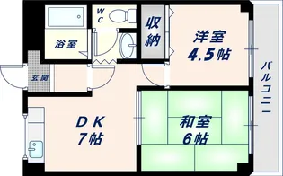 エイチ・ツー・オー高井田Ⅱビル【502号室】の間取り