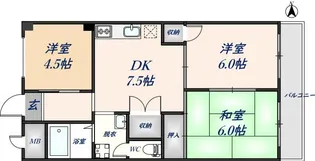 メゾン瓜生堂【306号室】の間取り
