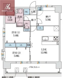 スプランディッド玉造DUE【301号室】の間取り