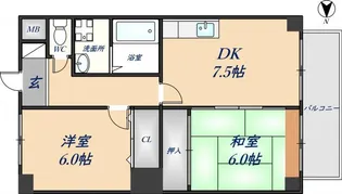 吉鴻ハイネスⅢ【2階】の間取り