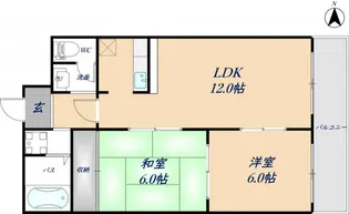 スカイガーデン東大阪【6階】の間取り