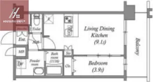 アドバンス大阪クラージュ【9階】の間取り