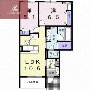 アット横小路【101号室】の間取り